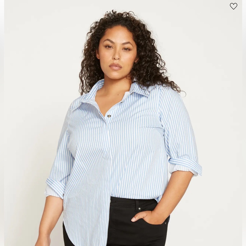 Universal Standard Elbe Stretch Poplin Shirt, size S (14-16)